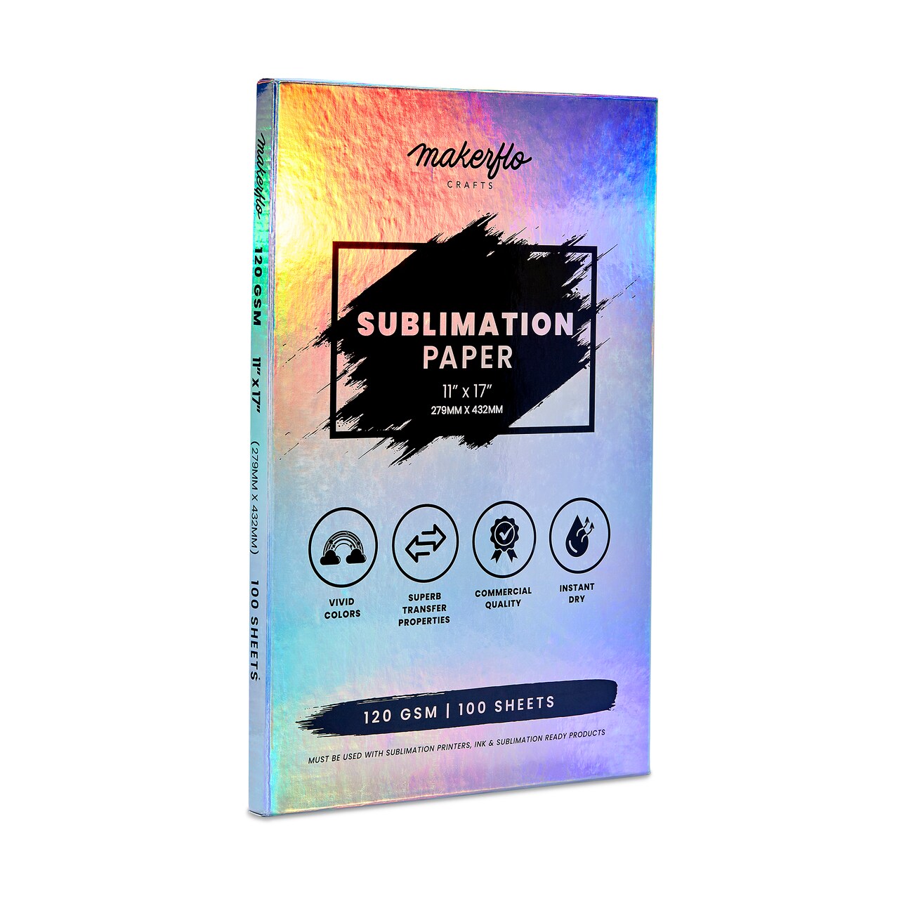 Makerflo Sublimation Paper 11 x 17 Inches 600 Sheets Heat Transfer Paper for Tumblers T-Shirts Phone Cases Mugs Printable Stickers Gifting Christmas DIY Enthusiast